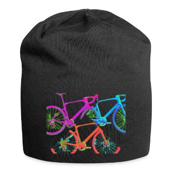 Bunte Fahrräder - Jersey-Beanie - Schwarz - Vorne