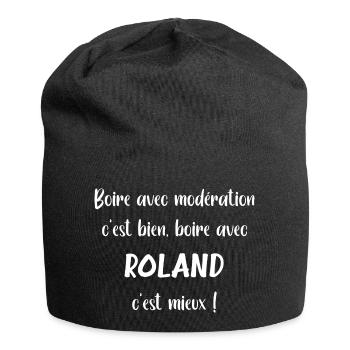 Boire avec roland - Bonnet en jersey - noir - Devant