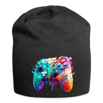 Neon Gaming Controller / Kontroller - Jersey-Beanie - Schwarz - Vorne