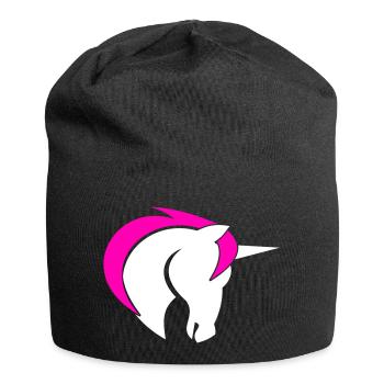 Einhorn zweifarbig - Jersey-Beanie - Schwarz - Vorne