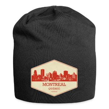 Sceau rétro de la Skyline de Montréal - Bonnet en jersey - noir - Devant