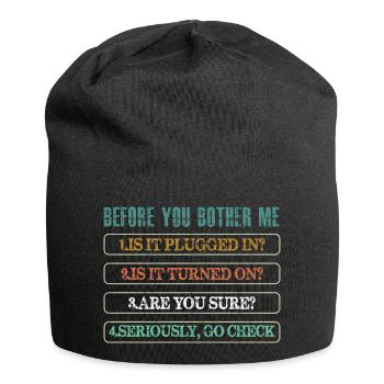 Soutien technique en technologie de l’information - Bonnet en jersey - noir - Devant