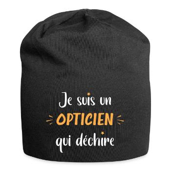 Opticien qui déchire - Bonnet en jersey - noir - Devant