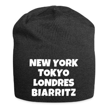 Biarritz, Basque, Pays Basque - Bonnet en jersey - charbon - Devant