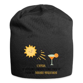Der Aperitif, die beste Zeit für .... - Jersey-Beanie - Schwarz - Vorne