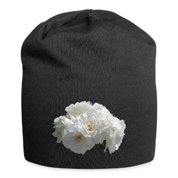 White rose bush - Jersey Beanie - black - Front