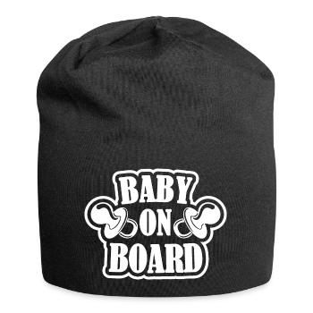 Baby on Board - Jersey-Beanie - Schwarz - Vorne