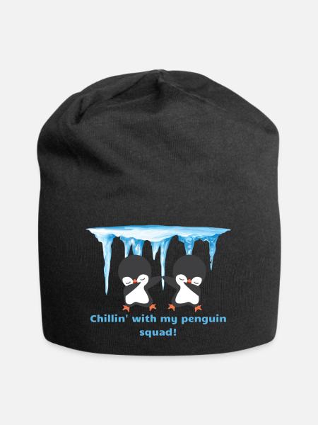 Pinguin-Mannschaft - Jersey-Beanie - Schwarz