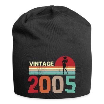 Vintage 2005 Anniversaire rétro sunset design - Bonnet en jersey - noir - Devant