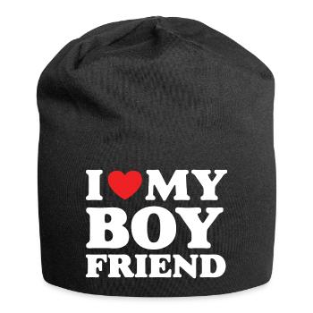 I Love My Boyfriend - Jersey Beanie - black - Front