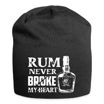 Rum Never Broke My Heart Drinking Alcohol - Jersey-Beanie - Schwarz - Vorne