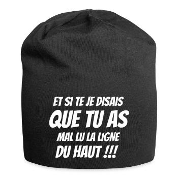 phrase drôle, humour, orthographe - Bonnet en jersey - noir - Devant