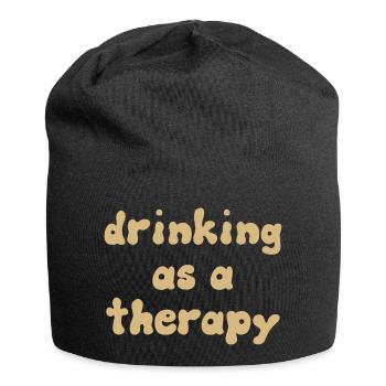 drinking as a therapy - Jersey-Beanie - Schwarz - Vorne