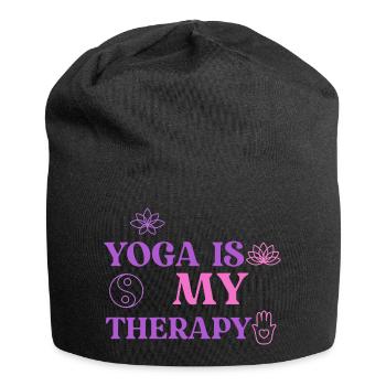 Yoga is my therapy - Jersey Beanie - black - Front