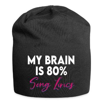 My brain is 80 song lyrics Funny - Jersey Beanie - black - Front