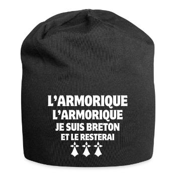 Bretagne, Breton, Armorique - Bonnet en jersey - noir - Devant