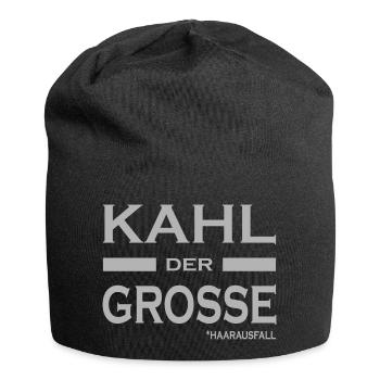 Kahl der Grosse - Haare-Glatze-lustige Sprüche V1 - Jersey-Beanie - Schwarz - Vorne