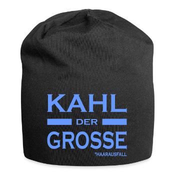 Kahl der Grosse - Haare-Glatze-lustige Sprüche V2 - Jersey-Beanie - Schwarz - Vorne