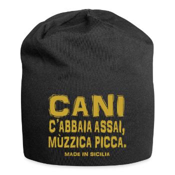 T-shirt Sicile Proverbe sicilien chiens aboie - Bonnet en jersey - noir - Devant