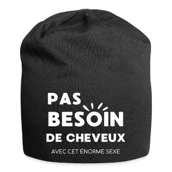 Pas besoin de cheveux - Bonnet en jersey - noir - Devant