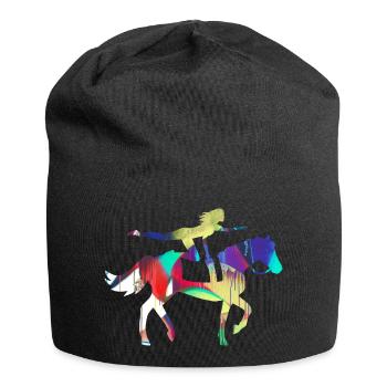 équitation,équitation,course,équitation,équitation - Bonnet en jersey - noir - Devant