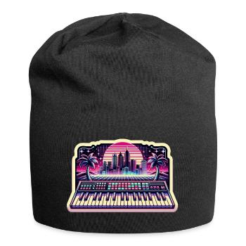 Synthesizer Neon City - Jersey Beanie - black - Front