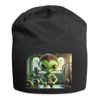 Mignon petit extraterrestre vie quotidienne - salle d’entraînement - Bonnet en jersey - noir - Devant