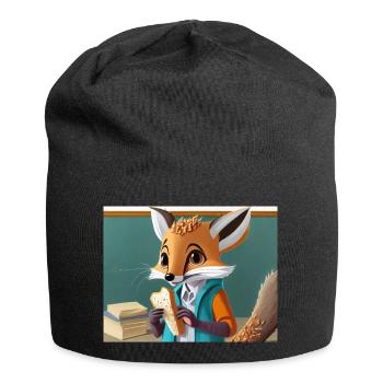 mignon petit renard démoniaque vie quotidienne – déjeuner - Bonnet en jersey - noir - Devant