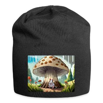 german nursery rhymes illustrated it's raining - Jersey Beanie - black - Front