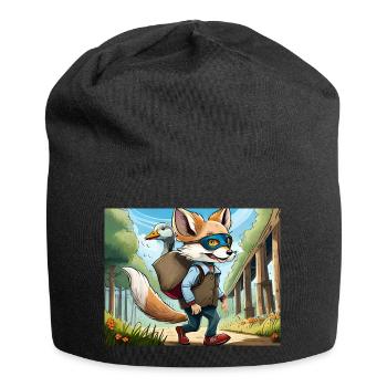 german nursery rhymes illustrated comic - Jersey Beanie - black - Front