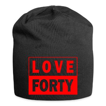 Love Forty Tennis Birthday Design 40 Shirt - Jersey-Beanie - Schwarz - Vorne