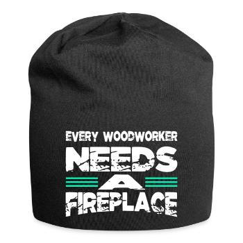 cool logging lumberjackwoodworking - Jersey Beanie - black - Front