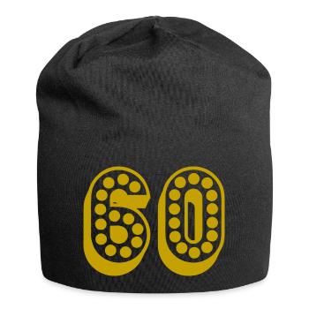 60. 60 ANS. 60e ANNIVERSAIRE. ANNIVERSAIRE 60 ANS. - Bonnet en jersey - noir - Devant