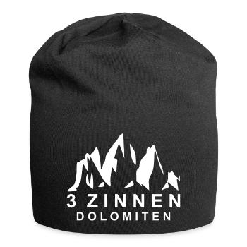 Drei Zinnen Dolomiten - Jersey-Beanie - Schwarz - Vorne