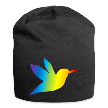 Kolibri bunt - Jersey-Beanie - Schwarz - Vorne