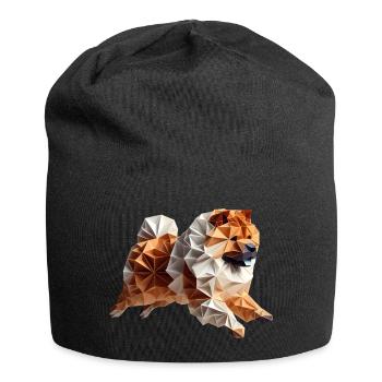 chien chowchow origami géométrique 3d - chow-chow - Bonnet en jersey - noir - Devant
