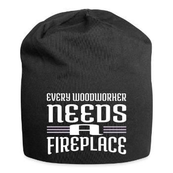 arboriculture forester felling chainsaw woodcutter - Jersey Beanie - black - Front