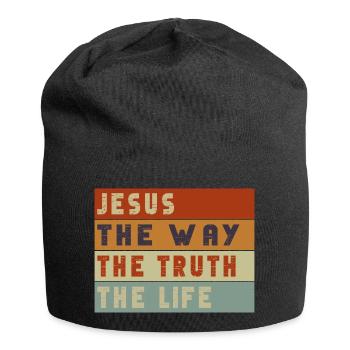 Jesus The Way Truth Life Christian - Jersey-Beanie - Schwarz - Vorne