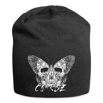 Skull Butterfly "Curse" Design - Jersey Beanie - black - Front