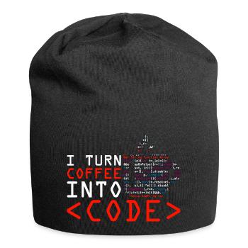 Programmers generate code from coffee - Jersey Beanie - black - Front