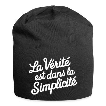 La vérité est dans la simplicité - Bonnet en jersey - noir - Devant
