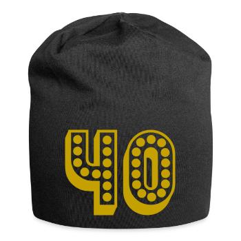 40. 40 ANS. 40e ANNIVERSAIRE. ANNIVERSAIRE 40 ANS. - Bonnet en jersey - noir - Devant