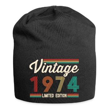 Vintage 1974 Humor Retro Anniversary Gift - Jersey Beanie - black - Front