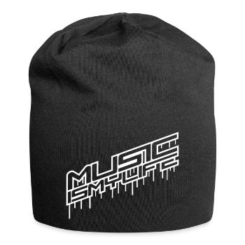 Music is Life Graffiti Tropfen Musik Leben Spruch - Jersey Beanie - black - Front