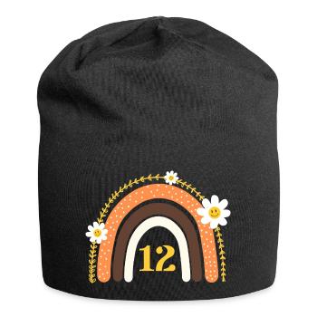 12th Birthday Rainbow Yellow - Jersey Beanie - black - Front