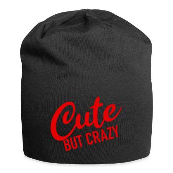 Cute but crazy - Cool Quote - Sweet but crazy - Jersey Beanie - black - Front