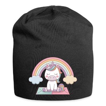 licorne de yoga - Bonnet en jersey - noir - Devant