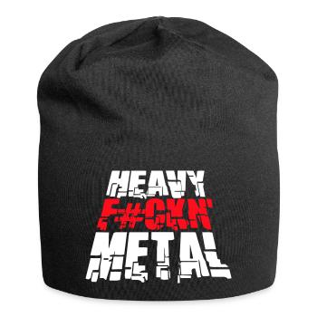 Heavy F#ckn' Metal Hard Rock Music Text Saying - Jersey Beanie - black - Front