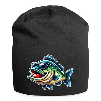 Barsch Angeln - Jersey-Beanie - Schwarz - Vorne