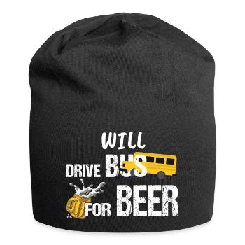 Will Drive Bus For Beer Funny Bus Driver Quote Say - Jersey Beanie - black - Front